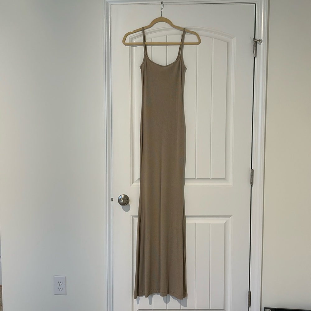SKIMS long slip dress in nude